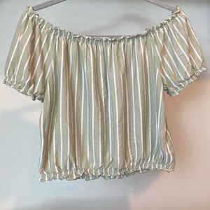American Eagle | Women’s Small | Green Striped Crop Top